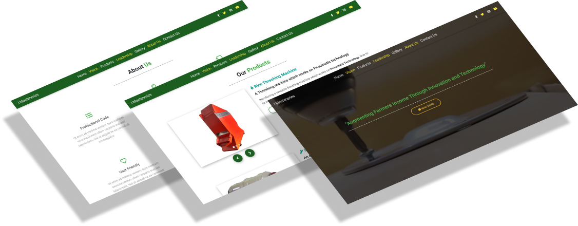 IMachineries website screens