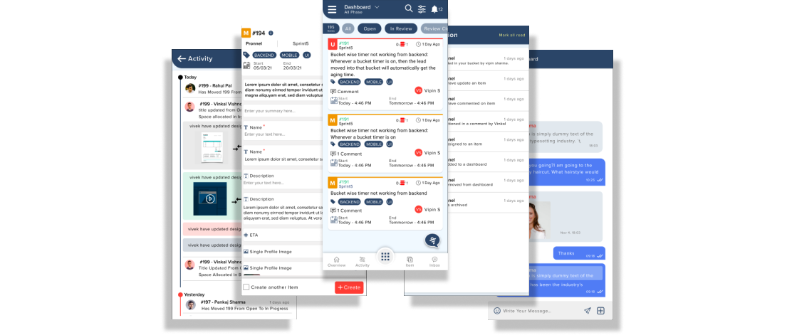 Pronnel CRM app screens